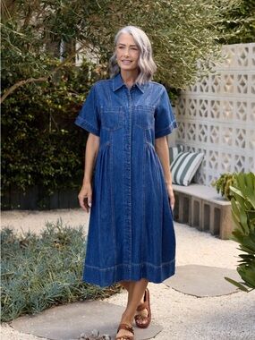 maye shirt dress Harper Midi Shirtdress w/ Cap Sleep - Wine - 100% Cotton Poplin